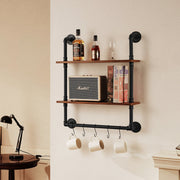 Industrial Pipe Shelf 2 Tier 24x7.87in Wall-Mount for Kitchen Bedroom V952-JSGZWJYGHMBH4NV3QV0