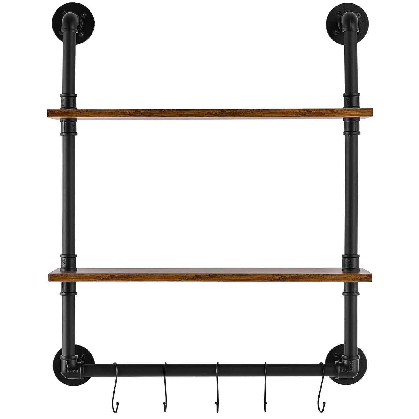 Industrial Pipe Shelf 2 Tier 24x7.87in Wall-Mount for Kitchen Bedroom V952-JSGZWJYGHMBH4NV3QV0