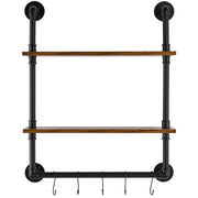 Industrial Pipe Shelf 2 Tier 24x7.87in Wall-Mount for Kitchen Bedroom V952-JSGZWJYGHMBH4NV3QV0