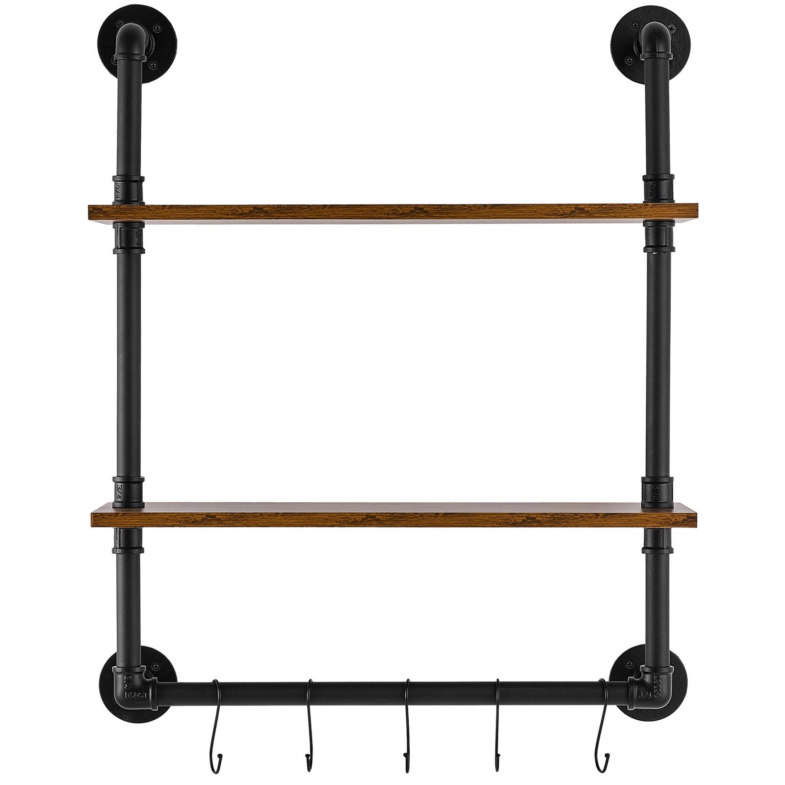 Industrial Pipe Shelf 2 Tier 24x7.87in Wall-Mount for Kitchen Bedroom V952-JSGZWJYGHMBH4NV3QV0