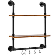 Industrial Pipe Shelf 2 Tier 24x7.87in Wall-Mount for Kitchen Bedroom V952-JSGZWJYGHMBH4NV3QV0