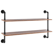 Industrial Pipe Shelf 2 Tier 48x 9.84in Wall-Mount for Kitchen Bedroom V952-JSGZWJYGHMBHUPSZIV0