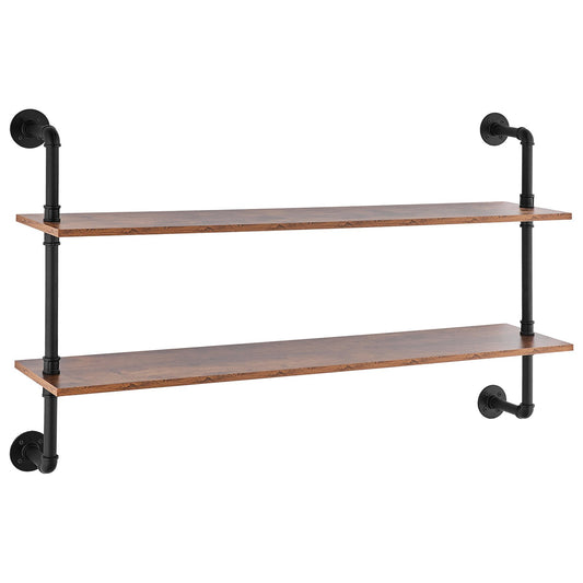 Industrial Pipe Shelf 2 Tier 48x 9.84in Wall-Mount for Kitchen Bedroom V952-JSGZWJYGHMBHUPSZIV0