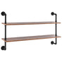 Industrial Pipe Shelf 2 Tier 48x 9.84in Wall-Mount for Kitchen Bedroom V952-JSGZWJYGHMBHUPSZIV0