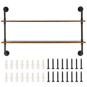 Industrial Pipe Shelf 2 Tier 48x 9.84in Wall-Mount for Kitchen Bedroom V952-JSGZWJYGHMBHUPSZIV0