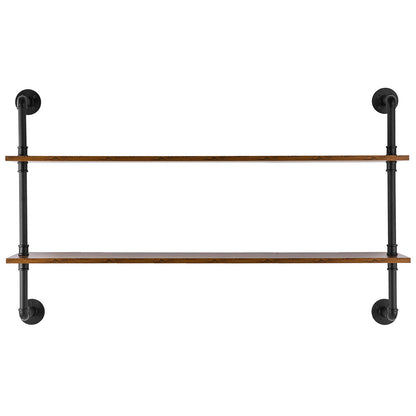 Industrial Pipe Shelf 2 Tier 48x 9.84in Wall-Mount for Kitchen Bedroom V952-JSGZWJYGHMBHUPSZIV0