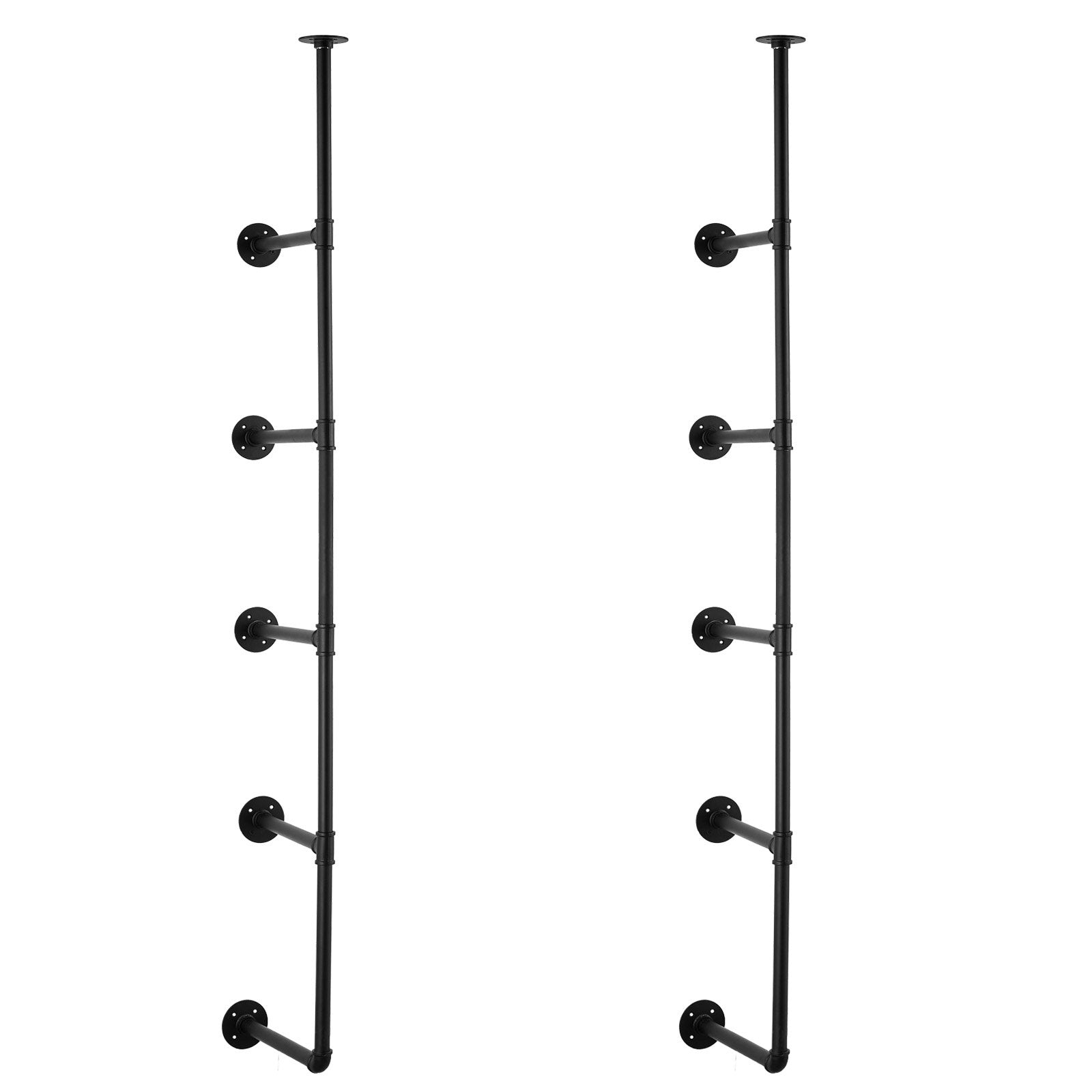Industrial Pipe Shelf, 5 Tier 2PCS, 9.84in Applicable Board Width Wall-Mount Floating Rustic Wood Shelves V952-JSGZWJYGWMBHN3J8IV0
