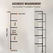 Industrial Pipe Shelf, 5 Tier 2PCS, 9.84in Applicable Board Width Wall-Mount Floating Rustic Wood Shelves V952-JSGZWJYGWMBHN3J8IV0