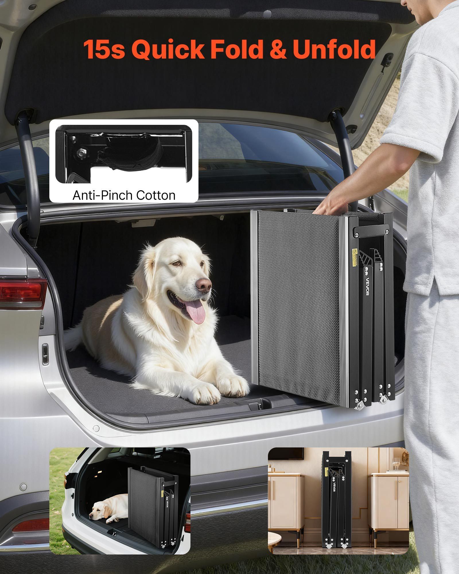 Dog Ramp for Cars, 1800 x 432 mm, Folding Pet Ramps for Medium & Large Dogs up to 113 kg, Pet Stair Ramp with V952-JSHWZDSCWAQP9LQ8P001V0