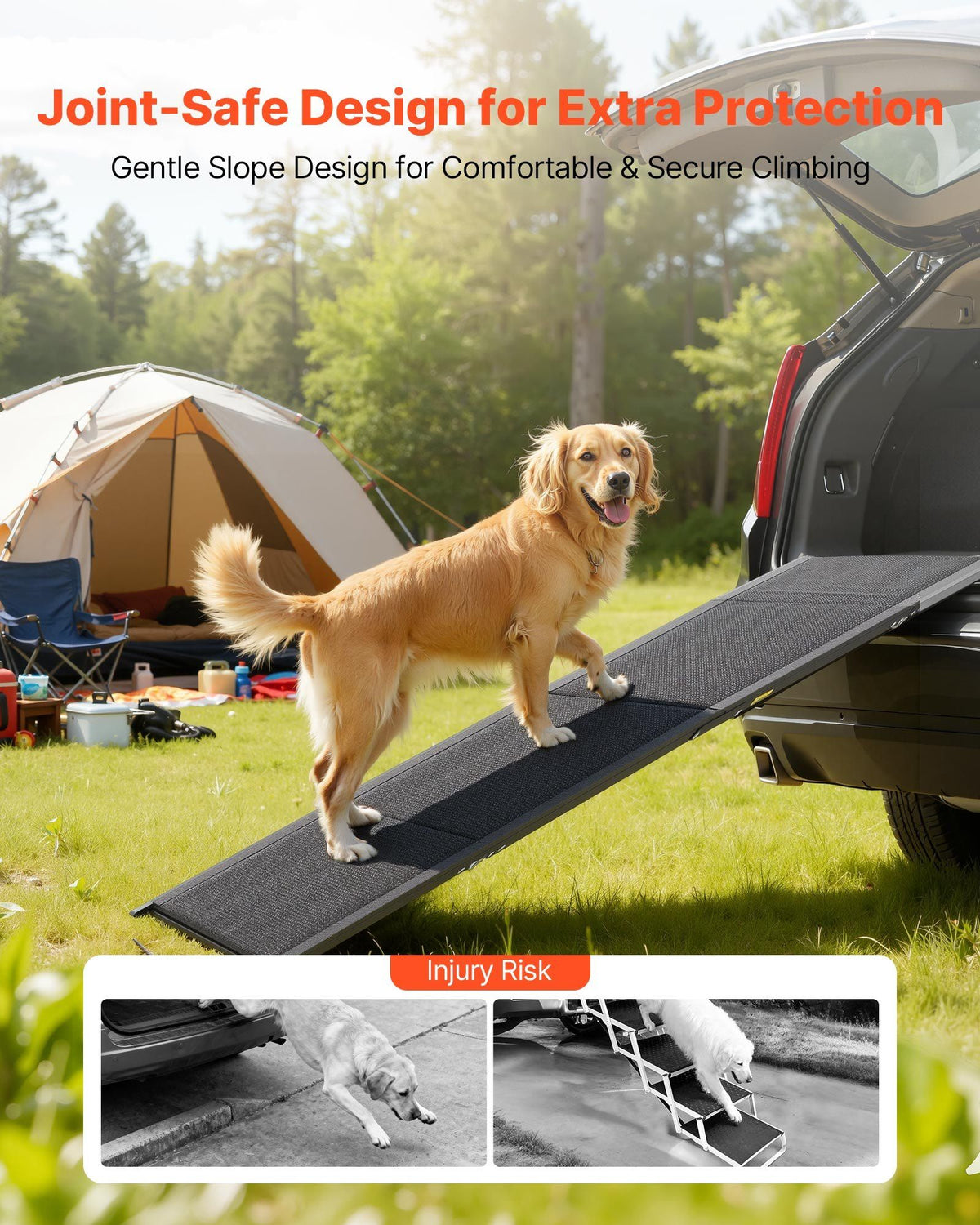 Dog Ramp for Cars, 1800 x 432 mm, Folding Pet Ramps for Medium & Large Dogs up to 113 kg, Pet Stair Ramp with V952-JSHWZDSCWAQP9LQ8P001V0