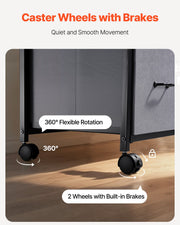 Mobile Metal File Cabinet with 3 Fabric Drawers and 2 Open Shelves Brown V952-JSHXWJGJTMZWJXFB8001V0