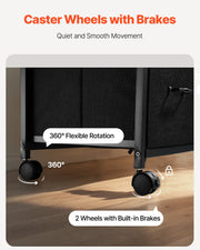 Mobile Metal File Cabinet with 3 Fabric Drawers and 2 Open Shelves Black V952-JSHXWJGJTMZWYX3KK001V0