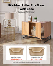 Cat Litter Box Enclosure Furniture, 80 cm Hidden Litter Box Cabinet with Scratch Pad & Storage, Waterproof V952-JSJJMSPWQ3151XBNF001V0