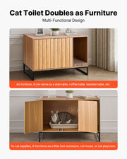 Cat Litter Box Enclosure Furniture, 80 cm Hidden Litter Box Cabinet with Scratch Pad & Storage, Waterproof V952-JSJJMSPWQ3151XBNF001V0