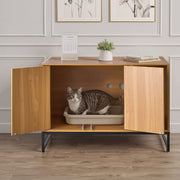 Cat Litter Box Enclosure Furniture, 80 cm Hidden Litter Box Cabinet with Scratch Pad & Storage, Waterproof V952-JSJJMSPWQ3151XBNF001V0