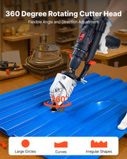 Metal Shear/Cutter Drill Attachment, Sheet Metal Cutter with 360-Degree Pivoting Head, Sharp Blades,Ideal for V952-JSJQJFJJSDXZIA0VZ001V0