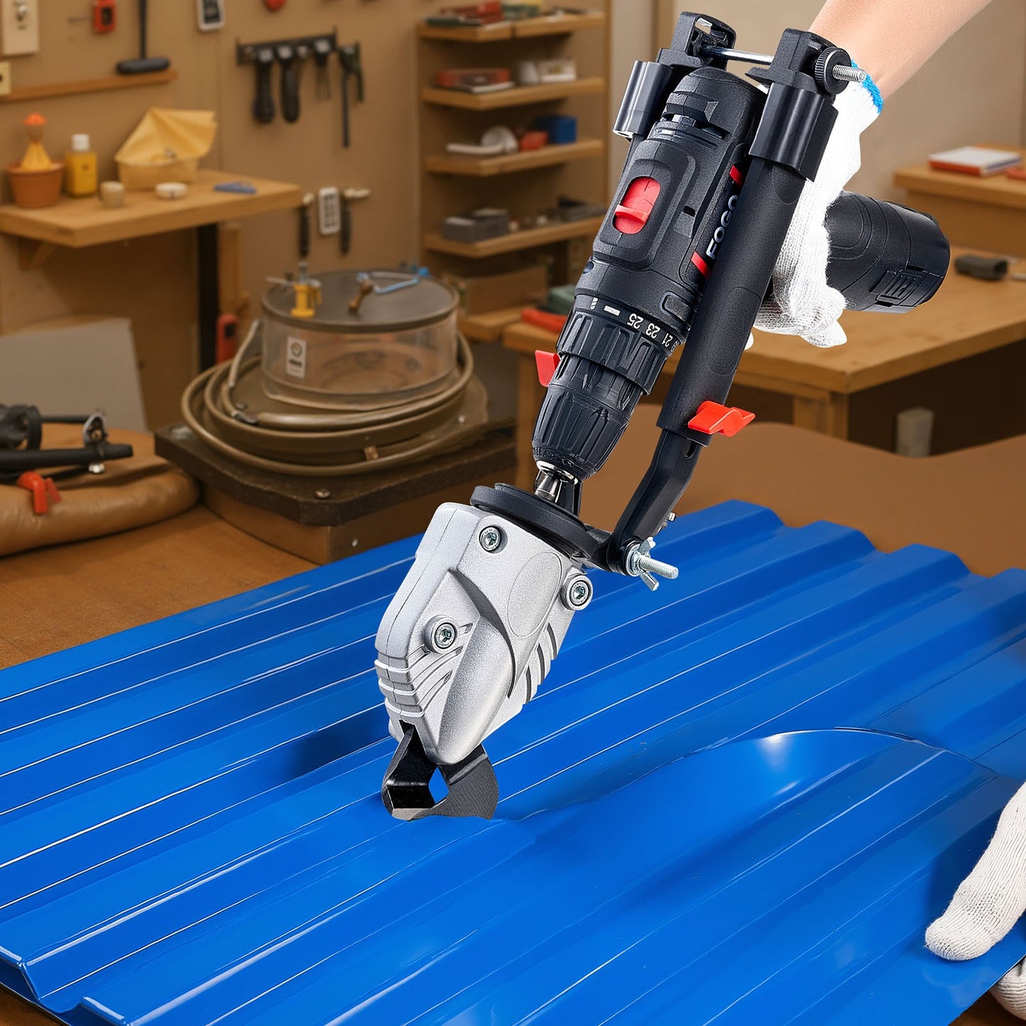 Metal Shear/Cutter Drill Attachment, Sheet Metal Cutter with 360-Degree Pivoting Head, Sharp Blades,Ideal for V952-JSJQJFJJSDXZIA0VZ001V0
