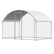 Metal Chicken Coop, 9.8x6.5x6.5ft Large Walk-in Chicken Runs with Cover, Doom Roof Hen House Enclosure with V952-JSJS322MYDDMEUEN5001V0
