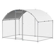 Metal Chicken Coop, 9.8x6.5x6.5ft Large Walk-in Chicken Runs with Cover, Doom Roof Hen House Enclosure with V952-JSJS322MYDDMEUEN5001V0