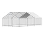 Metal Chicken Coop 9.8x19.6x6.5 ft Walk-in Chicken Run with Cover Spire Roof V952-JSJS362MJDDM8VS9P001V0