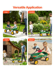 Pull-Along Wagon for Kids, 101 cm Toddler Wagons, Supports up to 80kg, All-Terrain Wagons with Handle, V952-JSKETTLC19YCV0R4A001V0