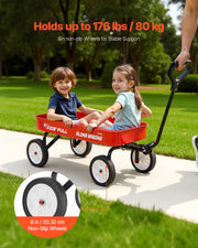 Pull-Along Wagon for Kids, 101 cm Toddler Wagons, Supports up to 80kg, All-Terrain Wagons with Handle, V952-JSKETTLC39YCTXPY0001V0