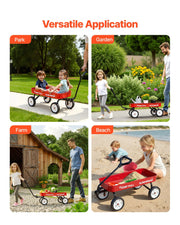 Pull-Along Wagon for Kids, 101 cm Toddler Wagons, Supports up to 80kg, All-Terrain Wagons with Handle, V952-JSKETTLC39YCTXPY0001V0
