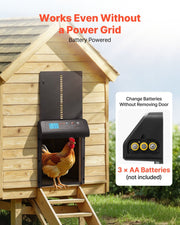 Automatic Chicken Coop Door, Battery Powered Chicken Coop Door with Timer & Manual Setting, Anti-Pinch V952-JSKMQHSSKGDCAG9SN001V9