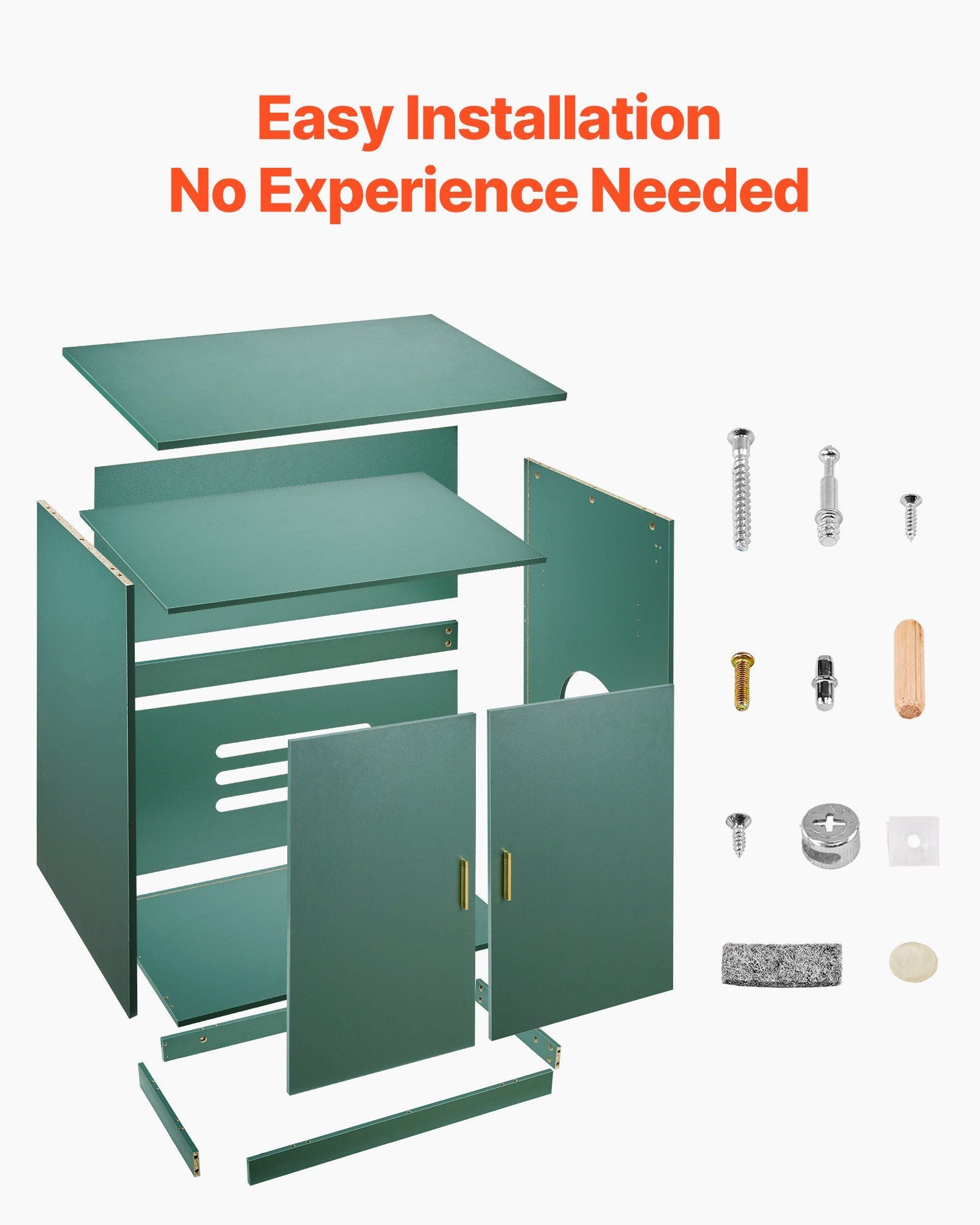 Cat Litter Box Enclosure, 80 cm Hidden Litter Box Cabinet, Wooden Indoor Cat Washroom with Ventilated Holes, V952-JSLMMSPWQ315F4YRL001V0