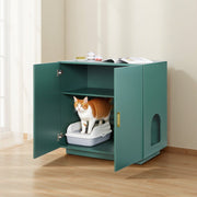 Cat Litter Box Enclosure, 80 cm Hidden Litter Box Cabinet, Wooden Indoor Cat Washroom with Ventilated Holes, V952-JSLMMSPWQ315F4YRL001V0