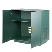 Cat Litter Box Enclosure, 80 cm Hidden Litter Box Cabinet, Wooden Indoor Cat Washroom with Ventilated Holes, V952-JSLMMSPWQ315F4YRL001V0