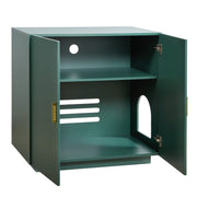 Cat Litter Box Enclosure, 80 cm Hidden Litter Box Cabinet, Wooden Indoor Cat Washroom with Ventilated Holes, V952-JSLMMSPWQ315F4YRL001V0