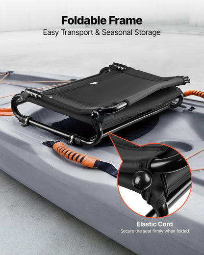 Kayak Seat, Folding Kayak Seat with Comfortable Back Support, Aluminum Alloy Frame & 600D Oxford Fabric, Easy V952-JSPHTZYJSKJFASKAH001V0
