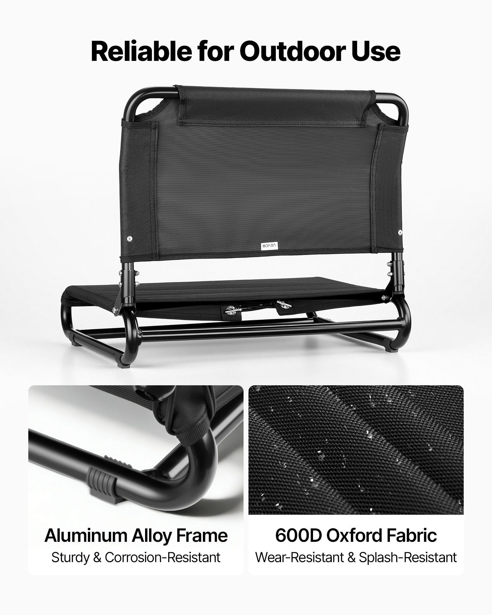 Kayak Seat, Folding Kayak Seat with Comfortable Back Support, Aluminum Alloy Frame & 600D Oxford Fabric, Easy V952-JSPHTZYJSKJFASKAH001V0