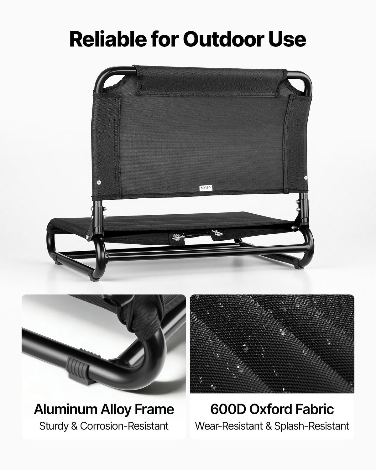 Kayak Seat, Folding Kayak Seat with Comfortable Back Support, Aluminum Alloy Frame & 600D Oxford Fabric, Easy V952-JSPHTZYJSKJFASKAH001V0