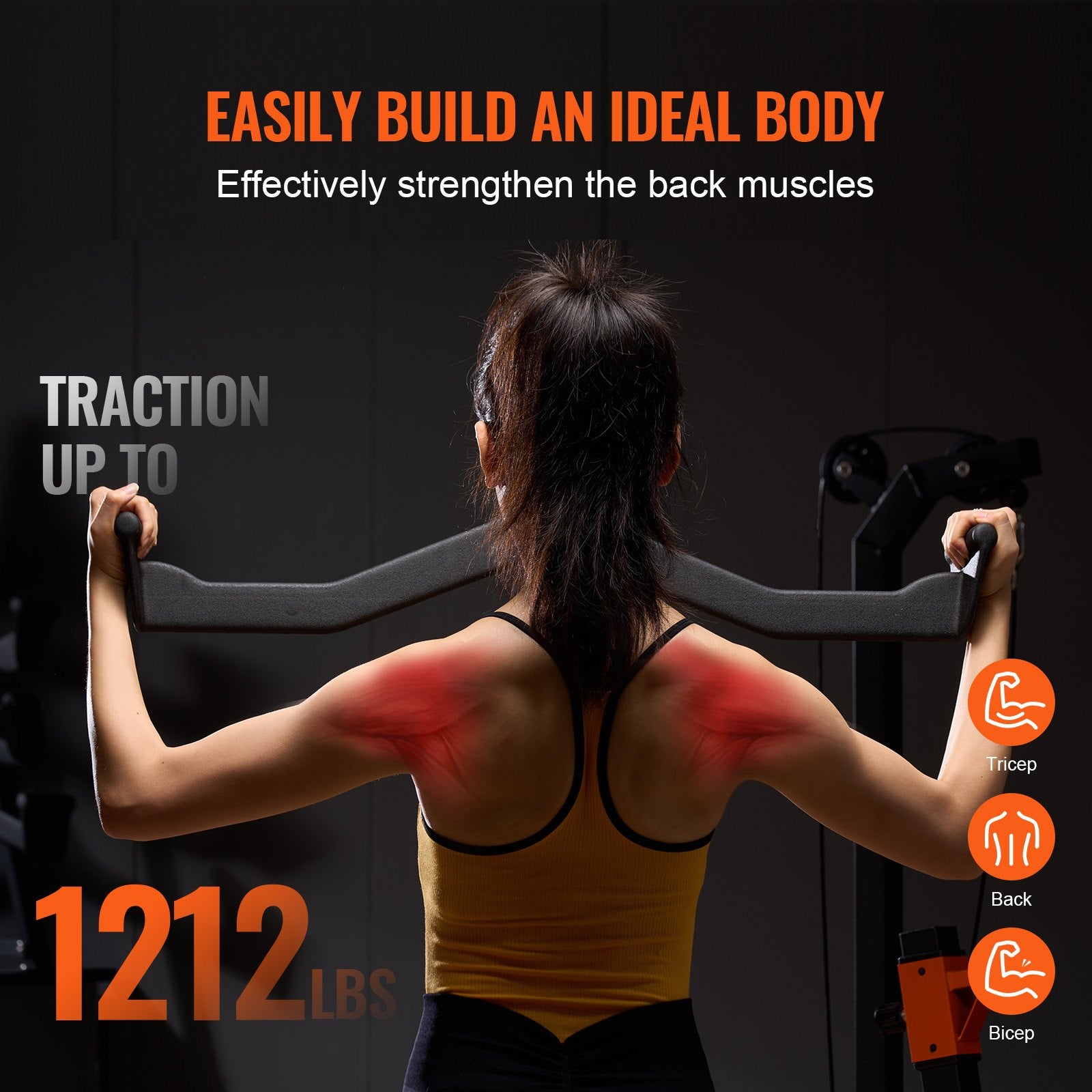 LAT Pulldown Bar Tricep Handle Attachment V-bar Cable Machine for Home Gym V952-JSPJVXXLGJJKCW6S2V0