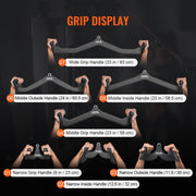 LAT Pulldown Attachments, Cable Machine Rowing T-bar V-bar 7 Set, Tricep Pull Down Bar, Back Strength V952-JSPJVXXLGJJKXZX8UV0