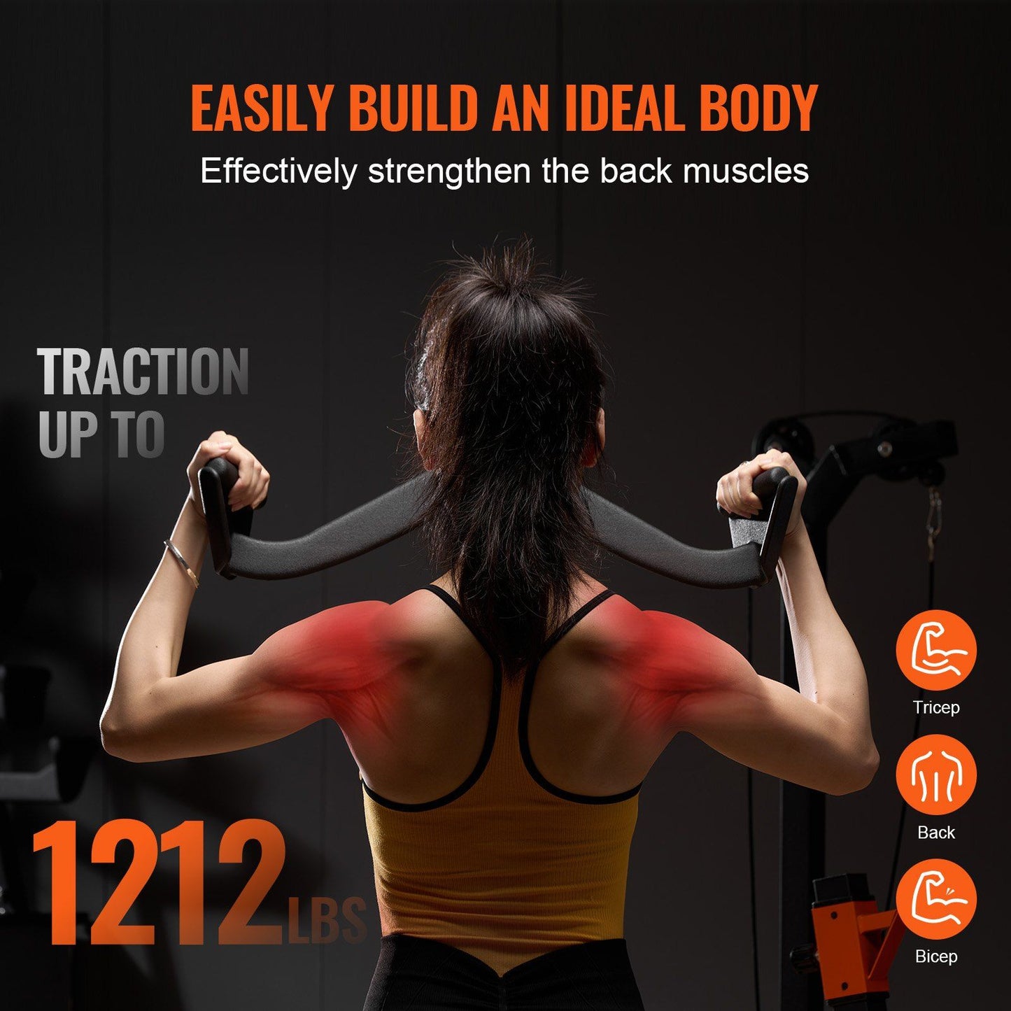 LAT Pulldown Attachments, Cable Machine Rowing T-bar V-bar 7 Set, Tricep Pull Down Bar, Back Strength V952-JSPJVXXLGJJKXZX8UV0