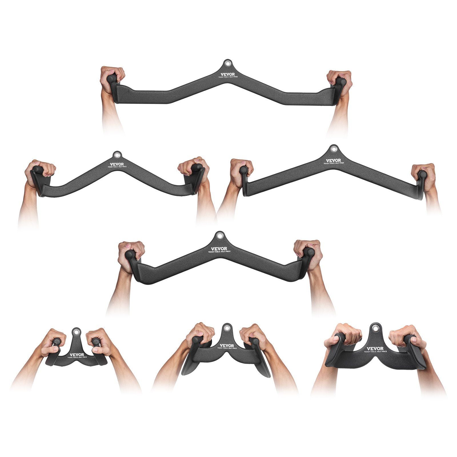 LAT Pulldown Attachments, Cable Machine Rowing T-bar V-bar 7 Set, Tricep Pull Down Bar, Back Strength V952-JSPJVXXLGJJKXZX8UV0