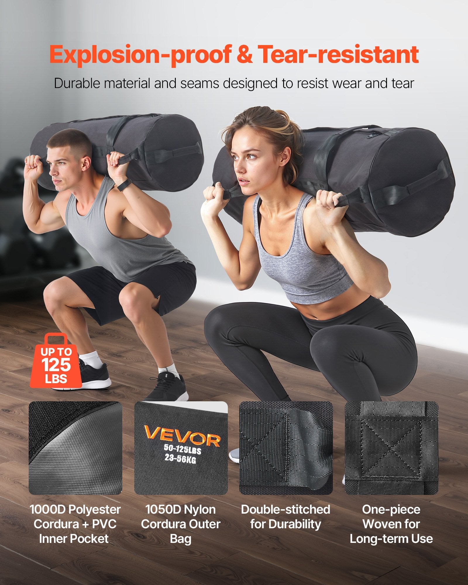 Workout Sandbag, Heavy Duty Workout Power Bags with Handles, 23-56 kg Adjustable Slam Bag for Fitness V952-JSSDSDYZXHS19D4M9001V0