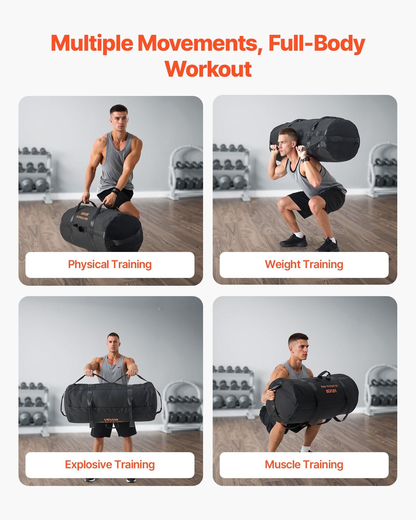 Workout Sandbag, Heavy Duty Workout Power Bags with Handles, 56-90 kg Adjustable Slam Bag for Fitness V952-JSSDSDYZXHS2IAKXF001V0