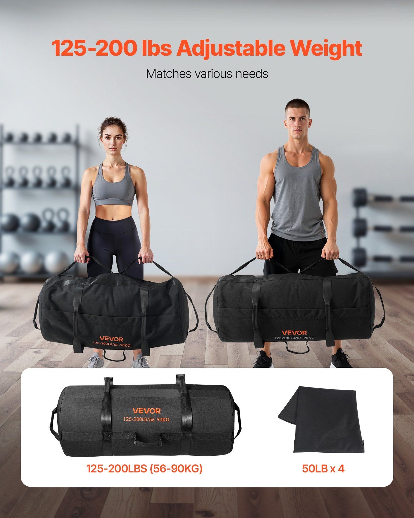 Workout Sandbag, Heavy Duty Workout Power Bags with Handles, 56-90 kg Adjustable Slam Bag for Fitness V952-JSSDSDYZXHS2IAKXF001V0