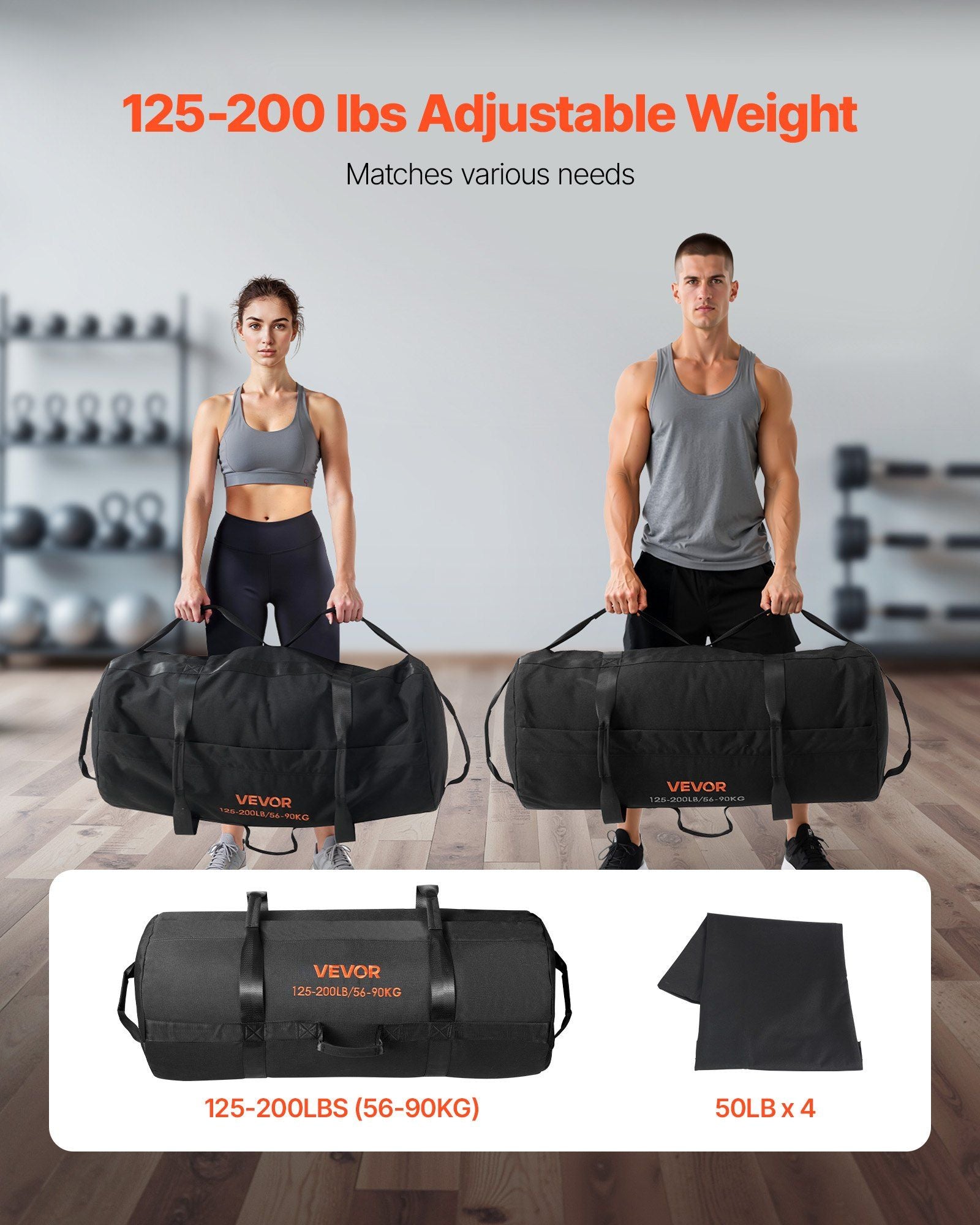 Workout Sandbag, Heavy Duty Workout Power Bags with Handles, 56-90 kg Adjustable Slam Bag for Fitness V952-JSSDSDYZXHS2IAKXF001V0
