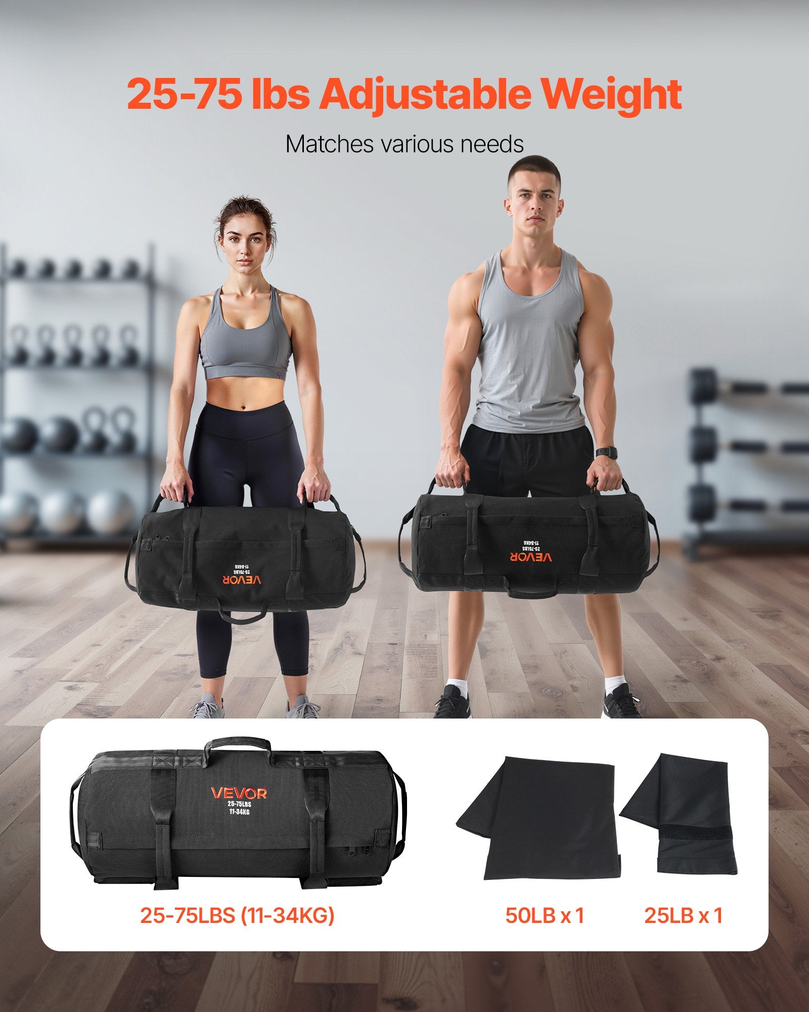 Workout Sandbag, Heavy Duty Workout Power Bags with Handles, 11-34 kg Adjustable Slam Bag for Fitness V952-JSSDSDYZXHS7F8FWC001V0