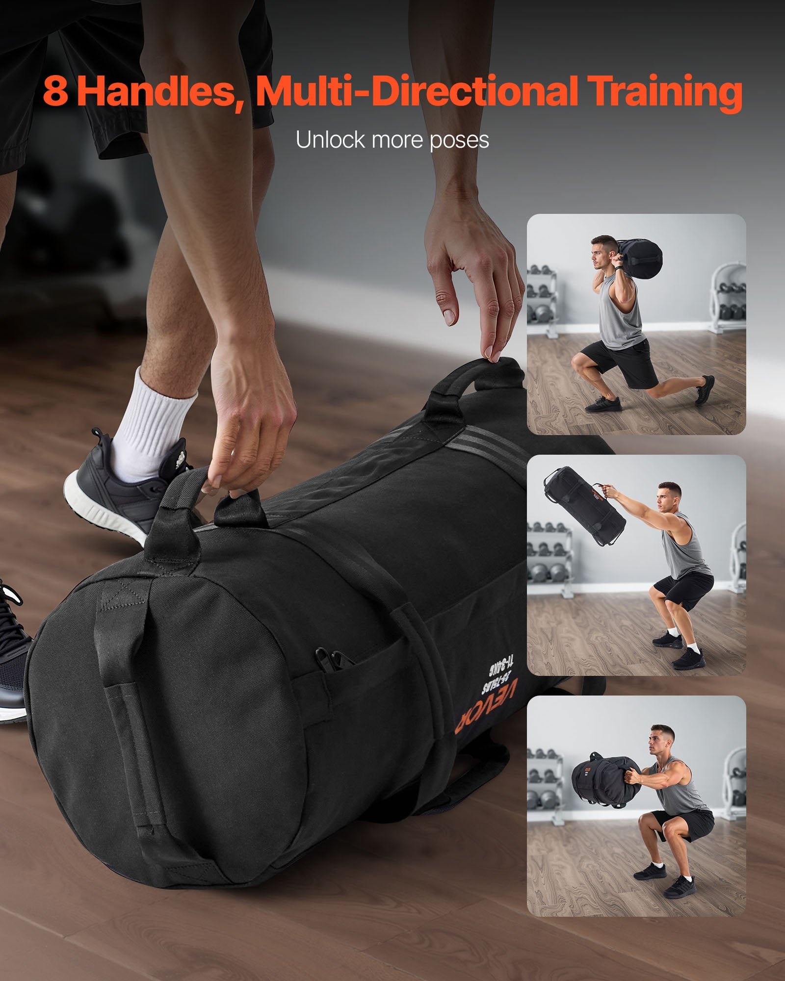 Workout Sandbag, Heavy Duty Workout Power Bags with Handles, 11-34 kg Adjustable Slam Bag for Fitness V952-JSSDSDYZXHS7F8FWC001V0
