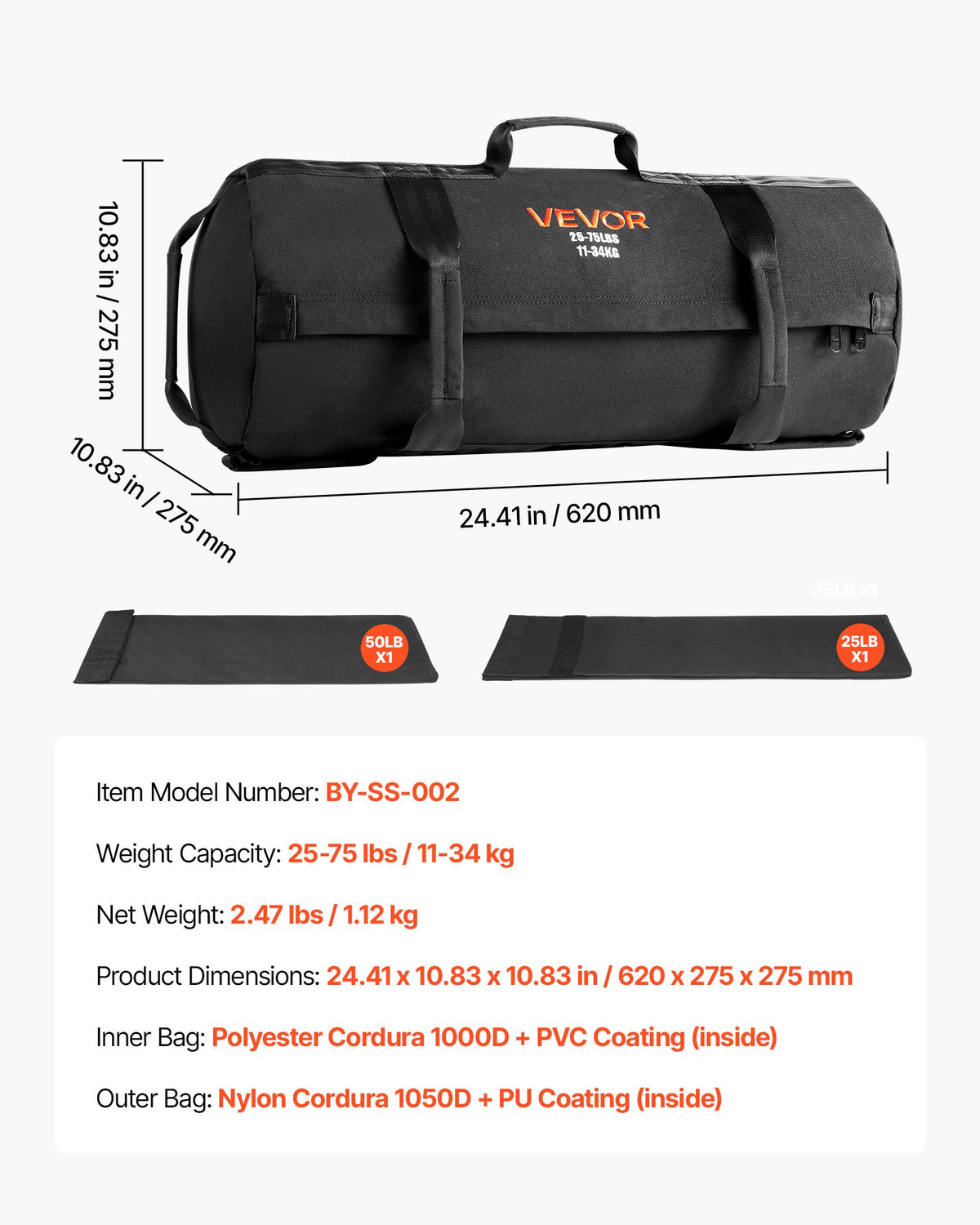 Workout Sandbag, Heavy Duty Workout Power Bags with Handles, 11-34 kg Adjustable Slam Bag for Fitness V952-JSSDSDYZXHS7F8FWC001V0