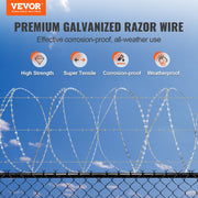 Razor Wire Razor Barbed Wire 147ft 3Rolls Razor Wire Fencing Double Spiral V952-JSSWDPCS147YCR3A8V0