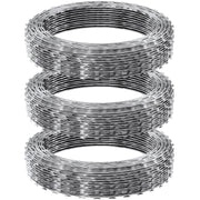 Razor Wire Razor Barbed Wire 147ft 3Rolls Razor Wire Fencing Double Spiral V952-JSSWDPCS147YCR3A8V0