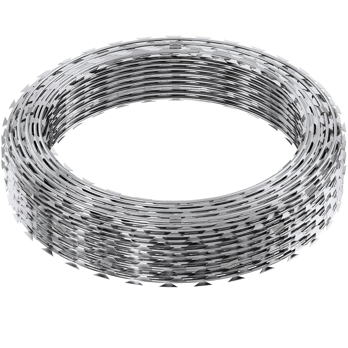 Razor Wire Razor Barbed Wire 147ft 3Rolls Razor Wire Fencing Double Spiral V952-JSSWDPCS147YCR3A8V0