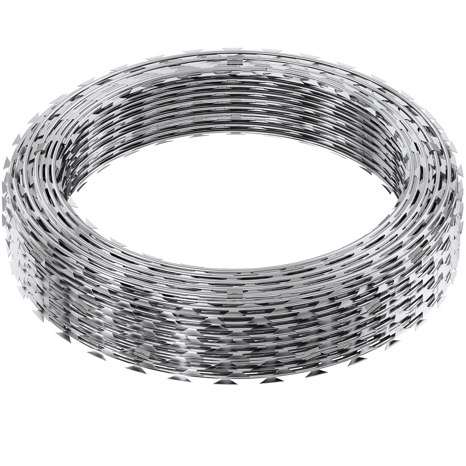 Razor Wire Razor Barbed Wire 147ft 3Rolls Razor Wire Fencing Double Spiral V952-JSSWDPCS147YCR3A8V0